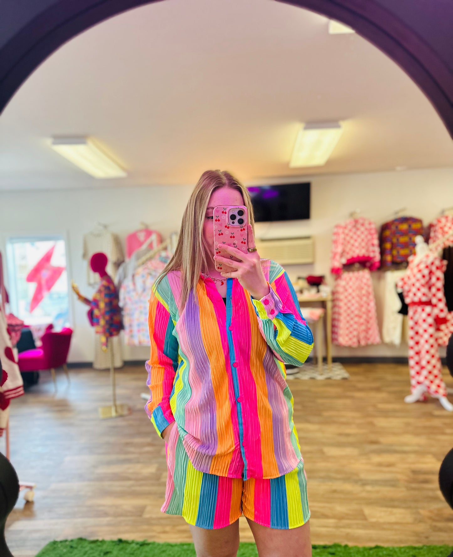 Neon Sun Pleated Set