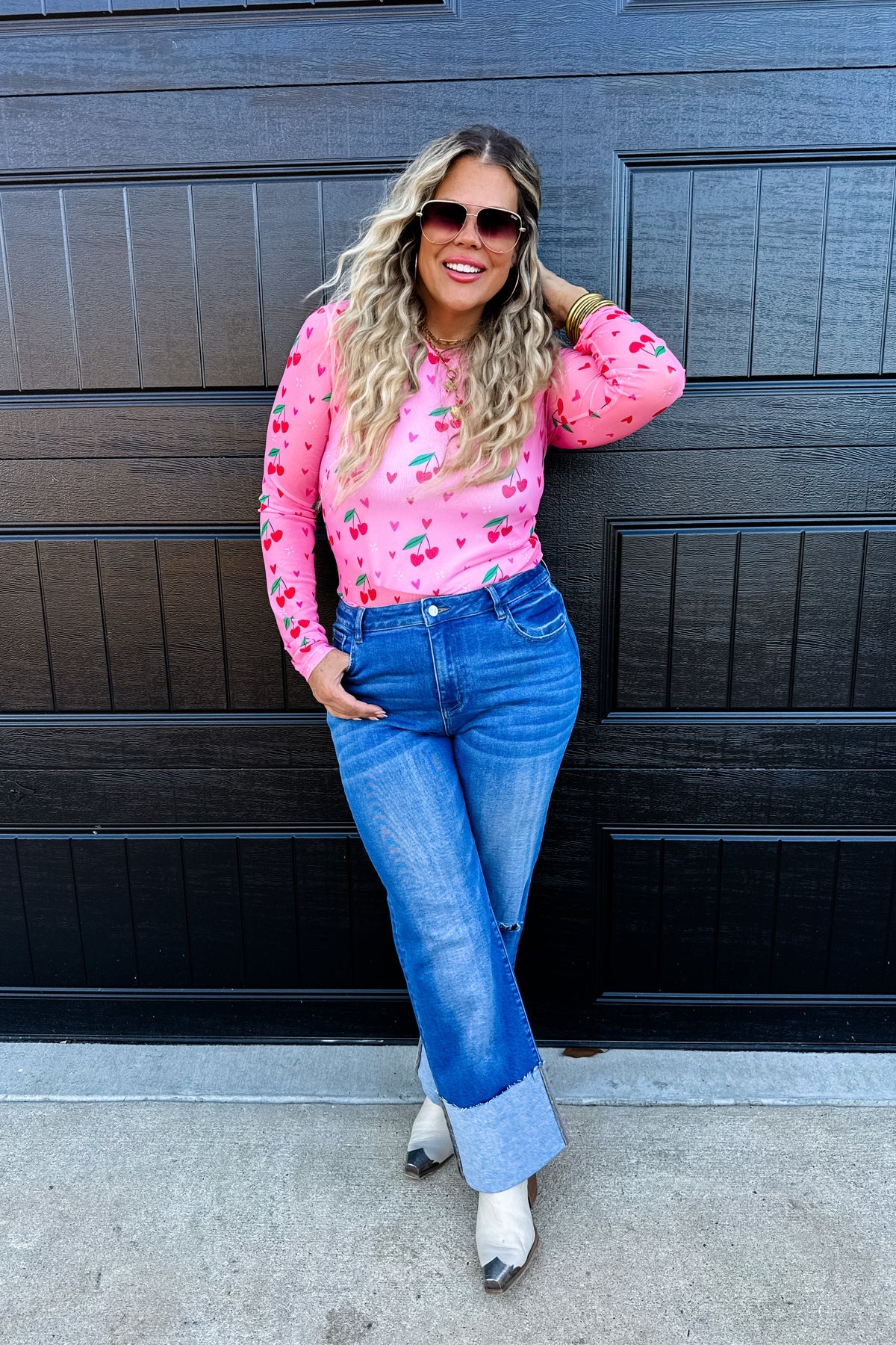 The Cherry Days Mesh Top