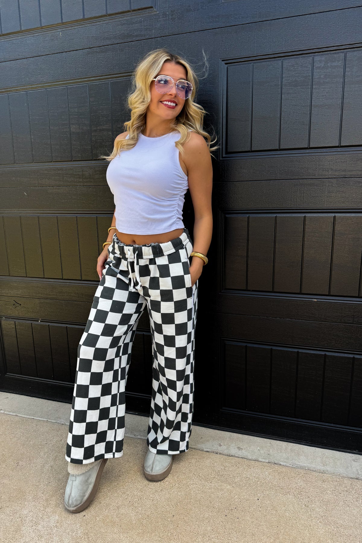 Cozy Checker Sweats