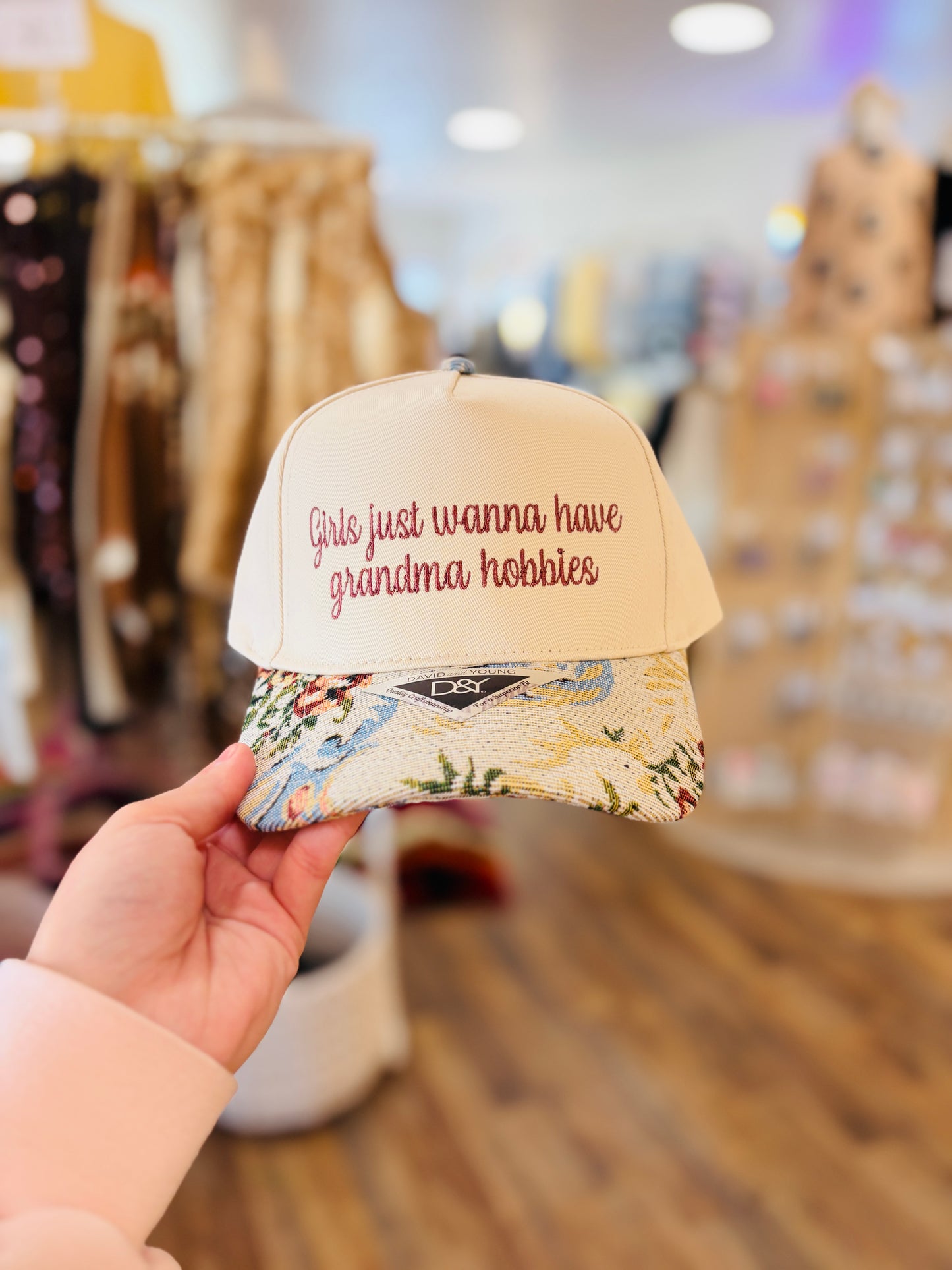 ‘Girls just wanna have Grandma Hobbies’ Trucker Hat