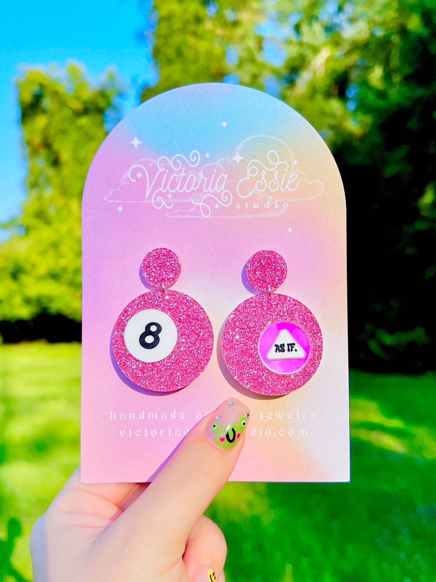 Magic 8 Ball As If Earrings