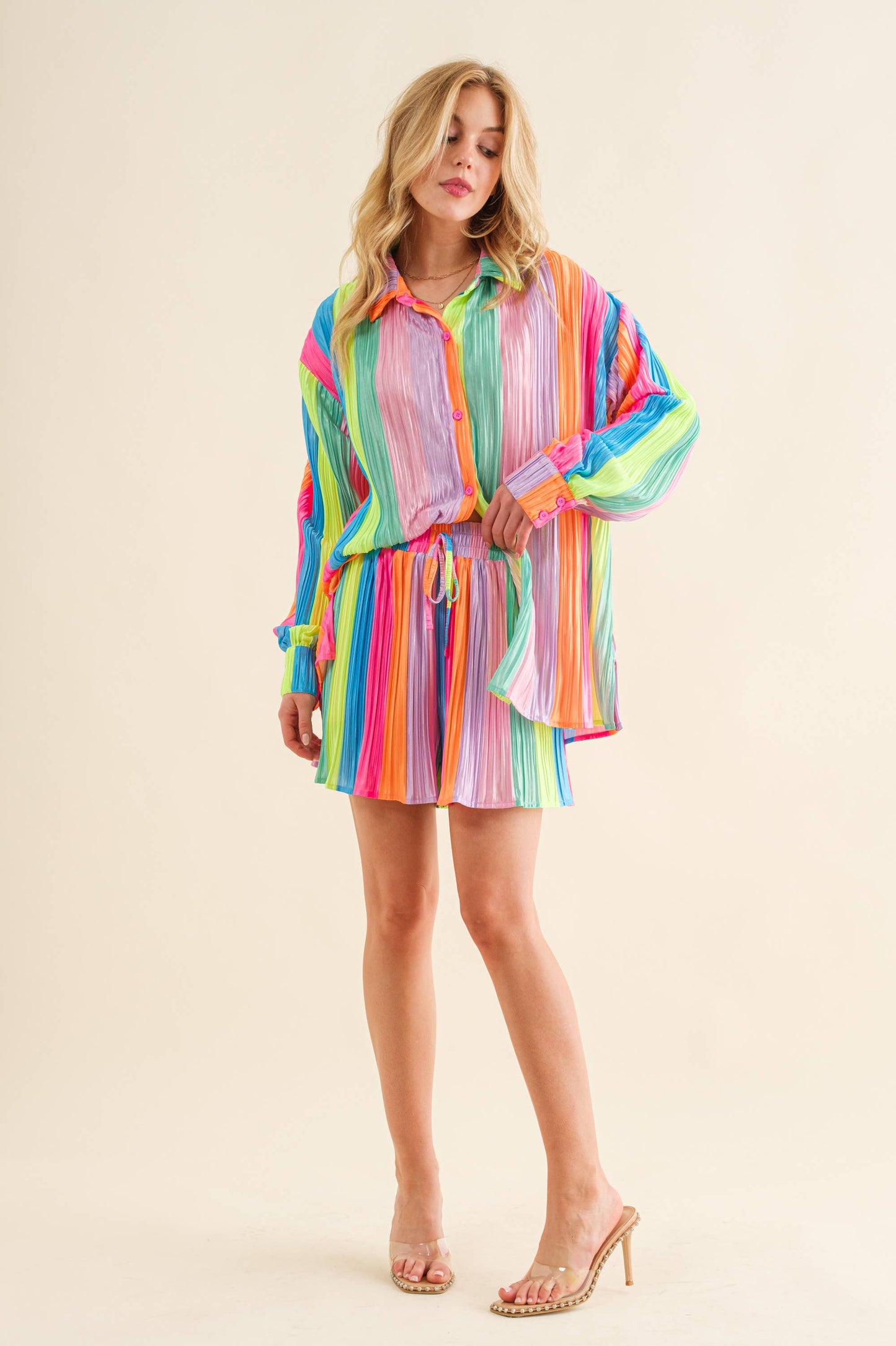 Neon Sun Pleated Set
