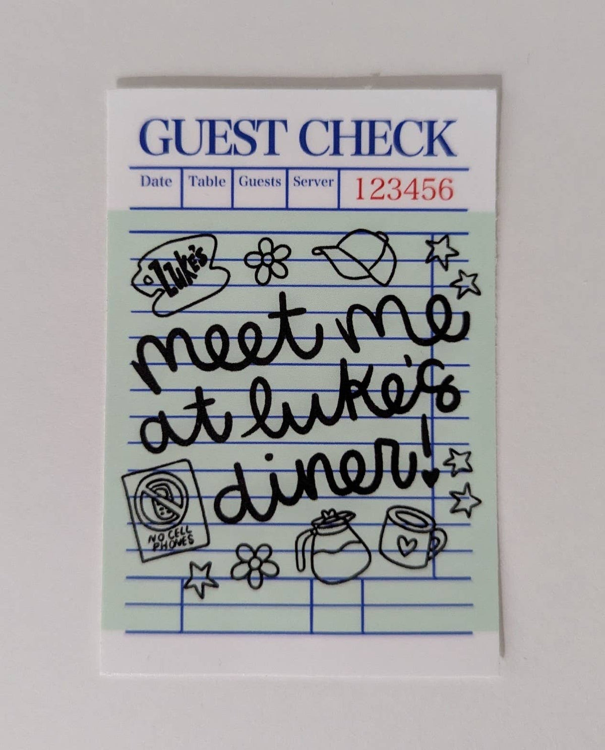 GG Meet at Luke's Guest Check Sticker