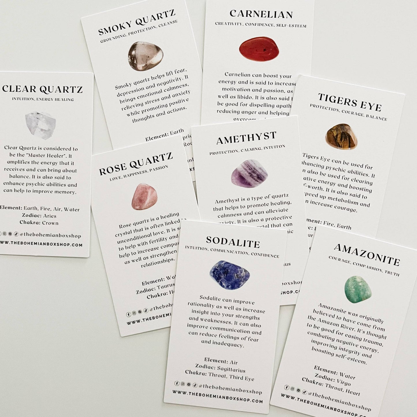 Bohemian Box Shop | Pocket Amethyst Tumbled Crystal with Information Card