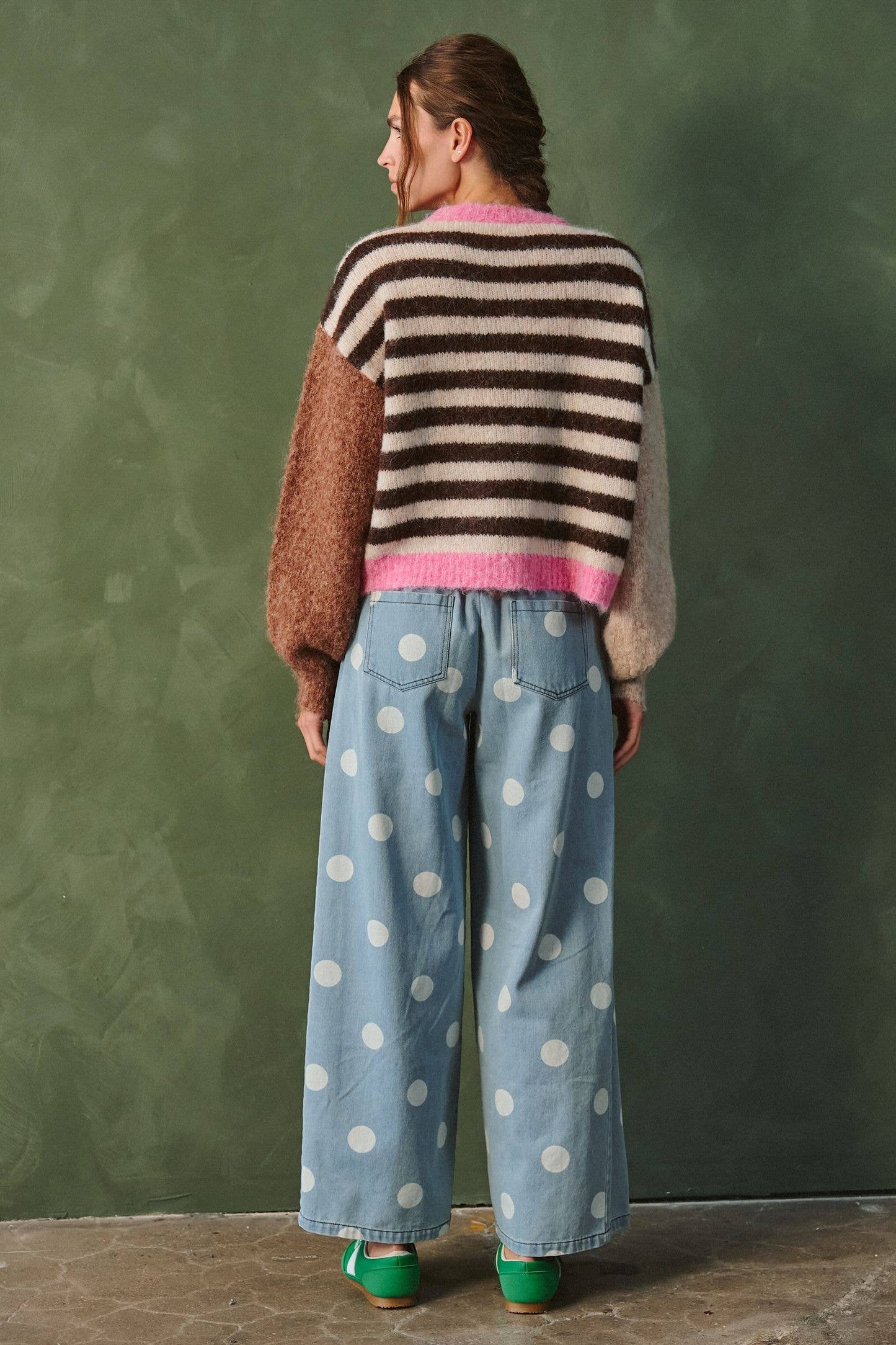 PLUS SIZE COLOR POP STRIPE KNIT CARDIGAN