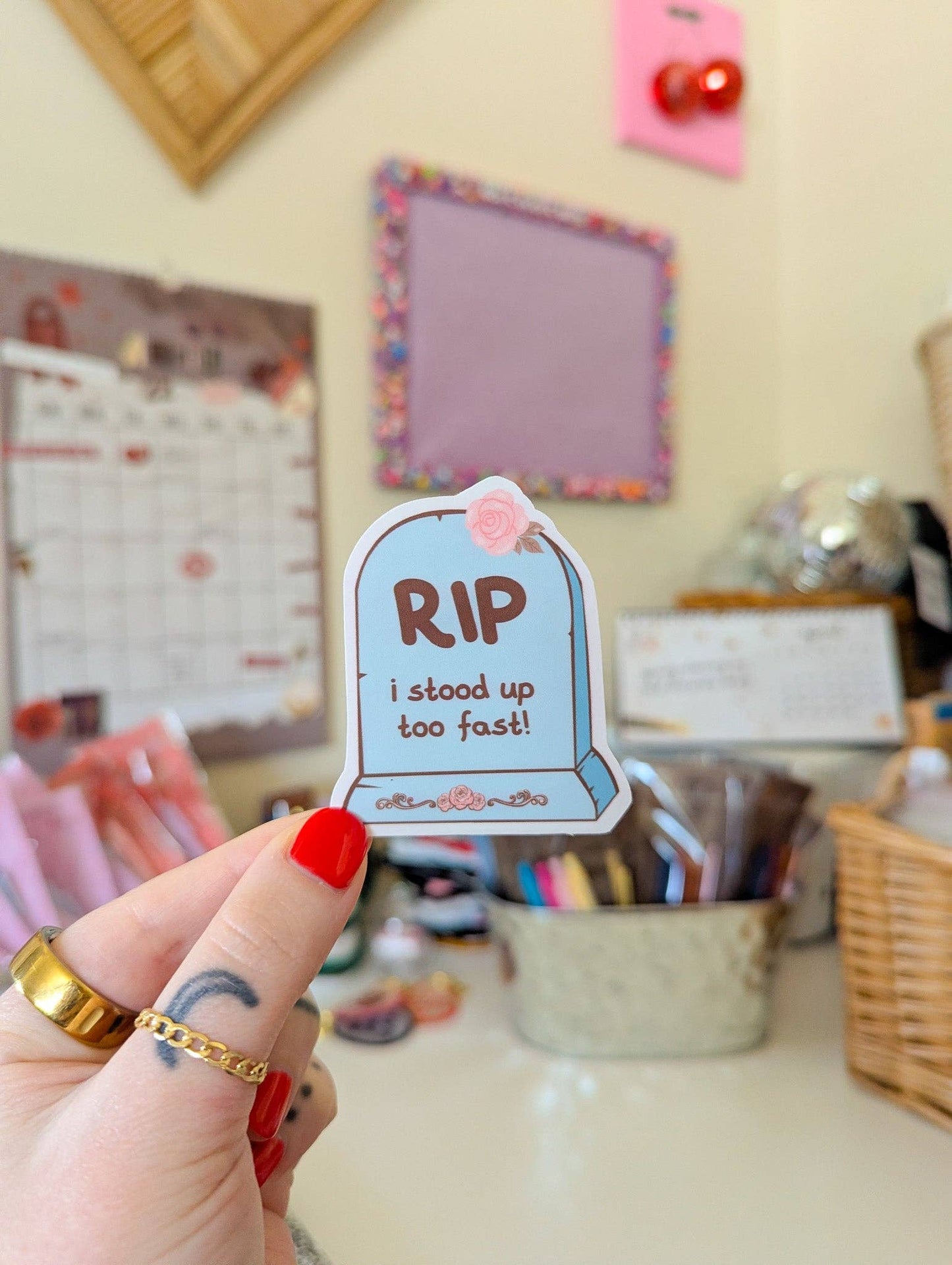 Rip i stood up too fast! sticker