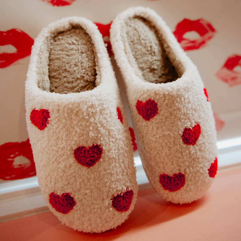 Heart Patterned Slippers
