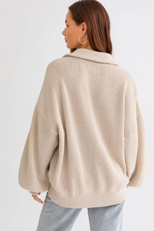 Le Lis | ZIP UP OVERSIZED SWEATER CARDIGAN