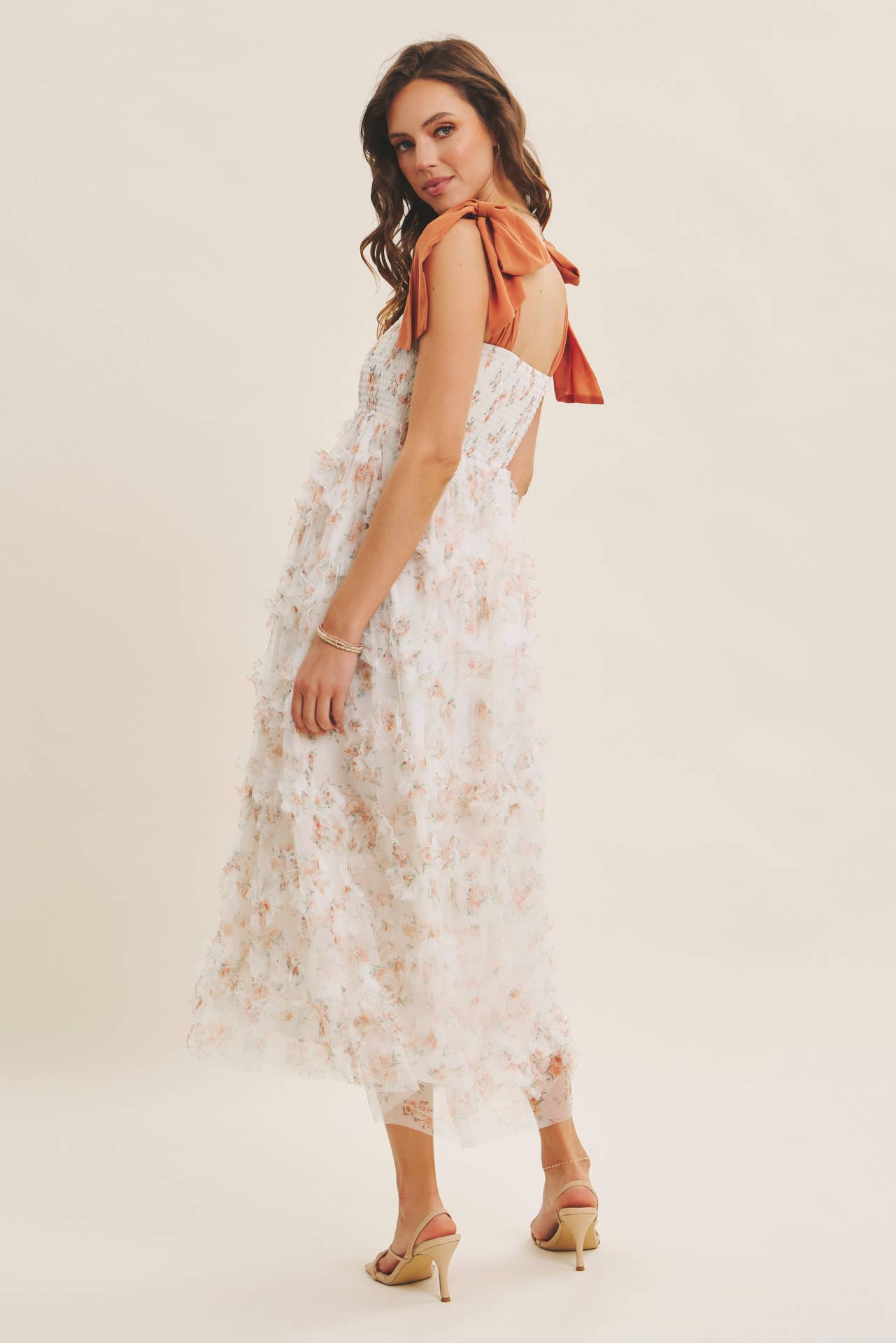 Amber Glow Midi Dress