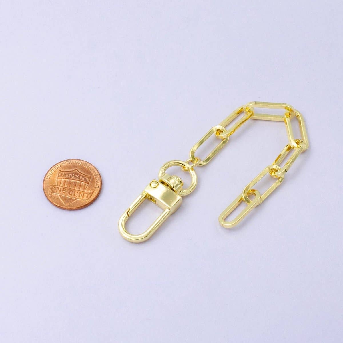 Paperclip Chain Bag Charm Swivel Keychain