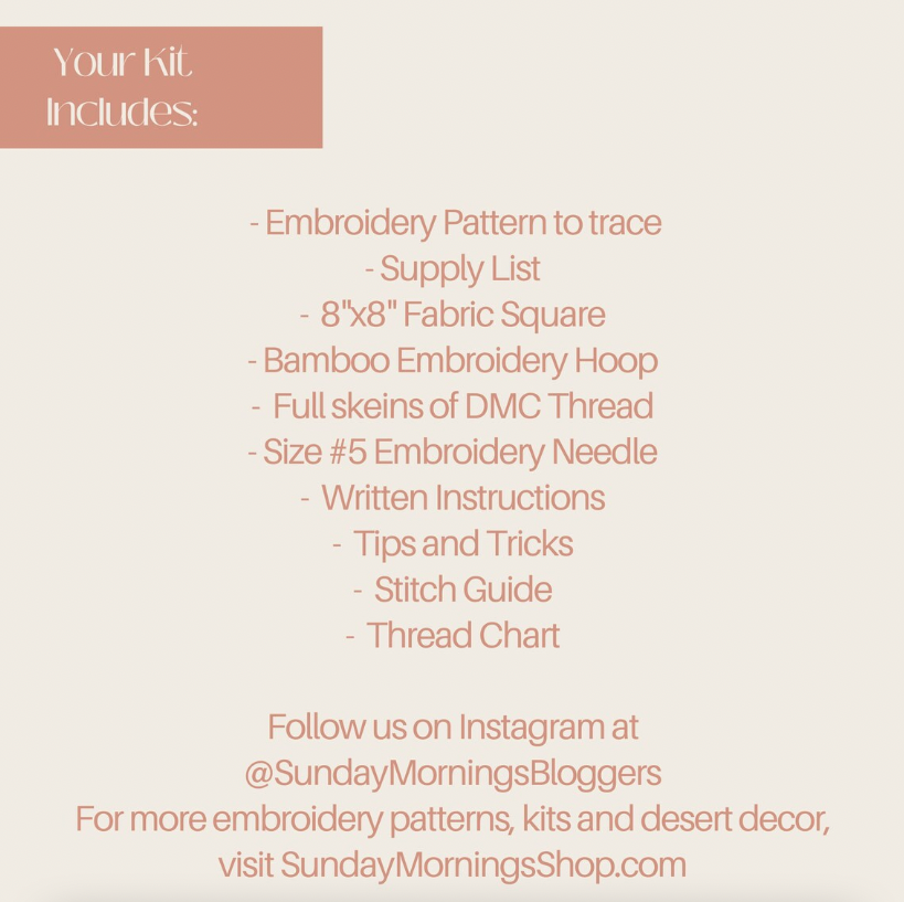 Beginner Embroidery Kit - You Deserve a Lil' Treat