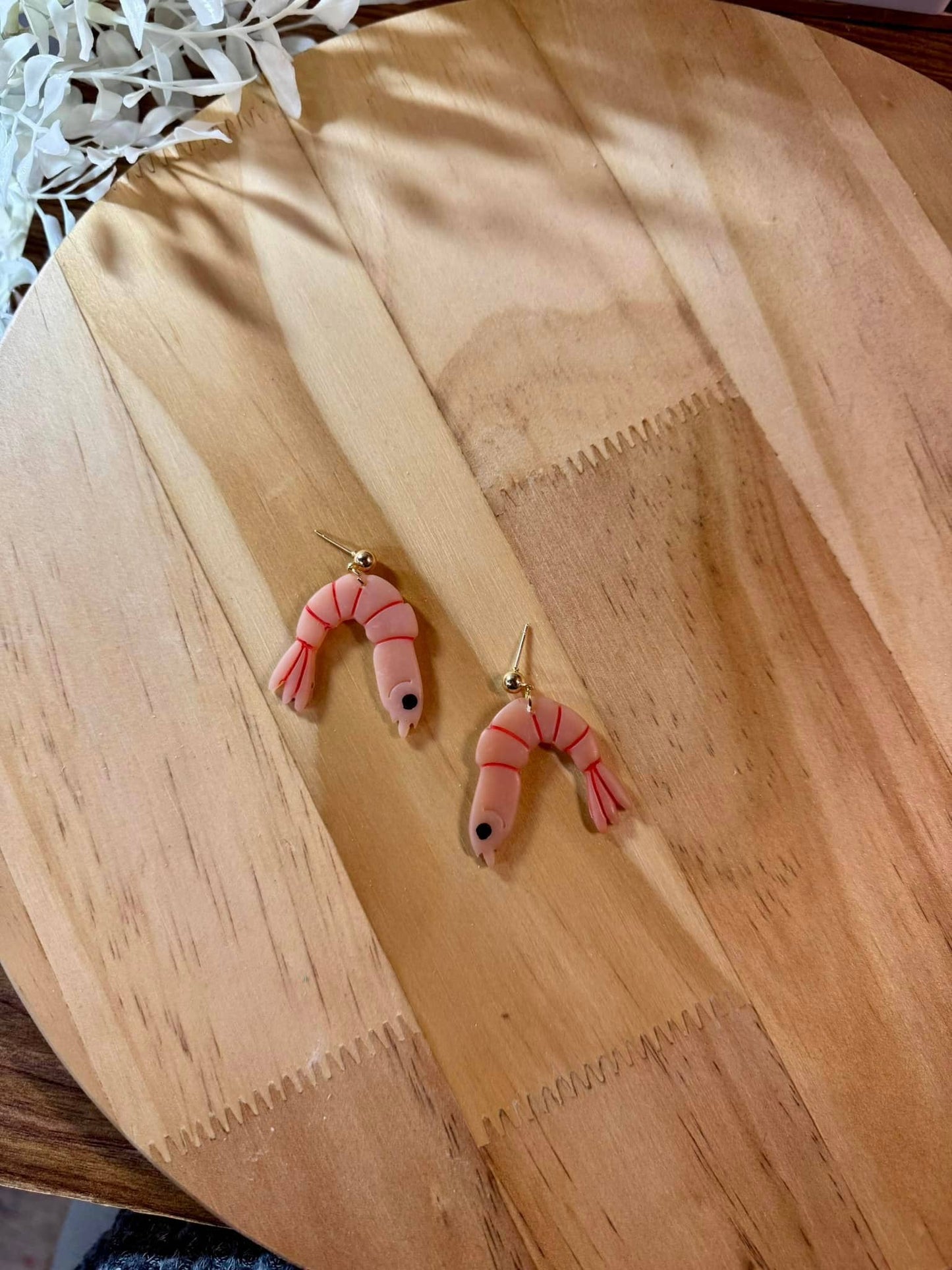 Shrimp Polymer Clay Earrings