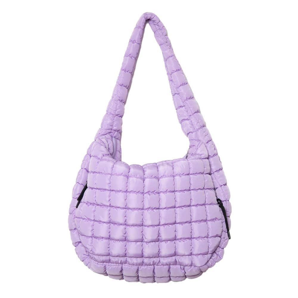 Light Purple Oversized Easter Quilted Hobo Tote Bag