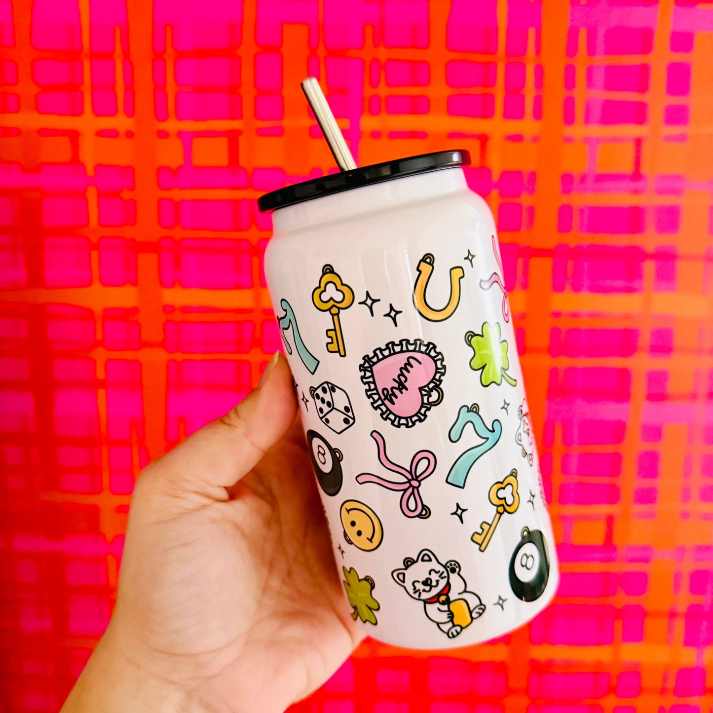 16 oz Stainless Steel Cup, Lucky Charms