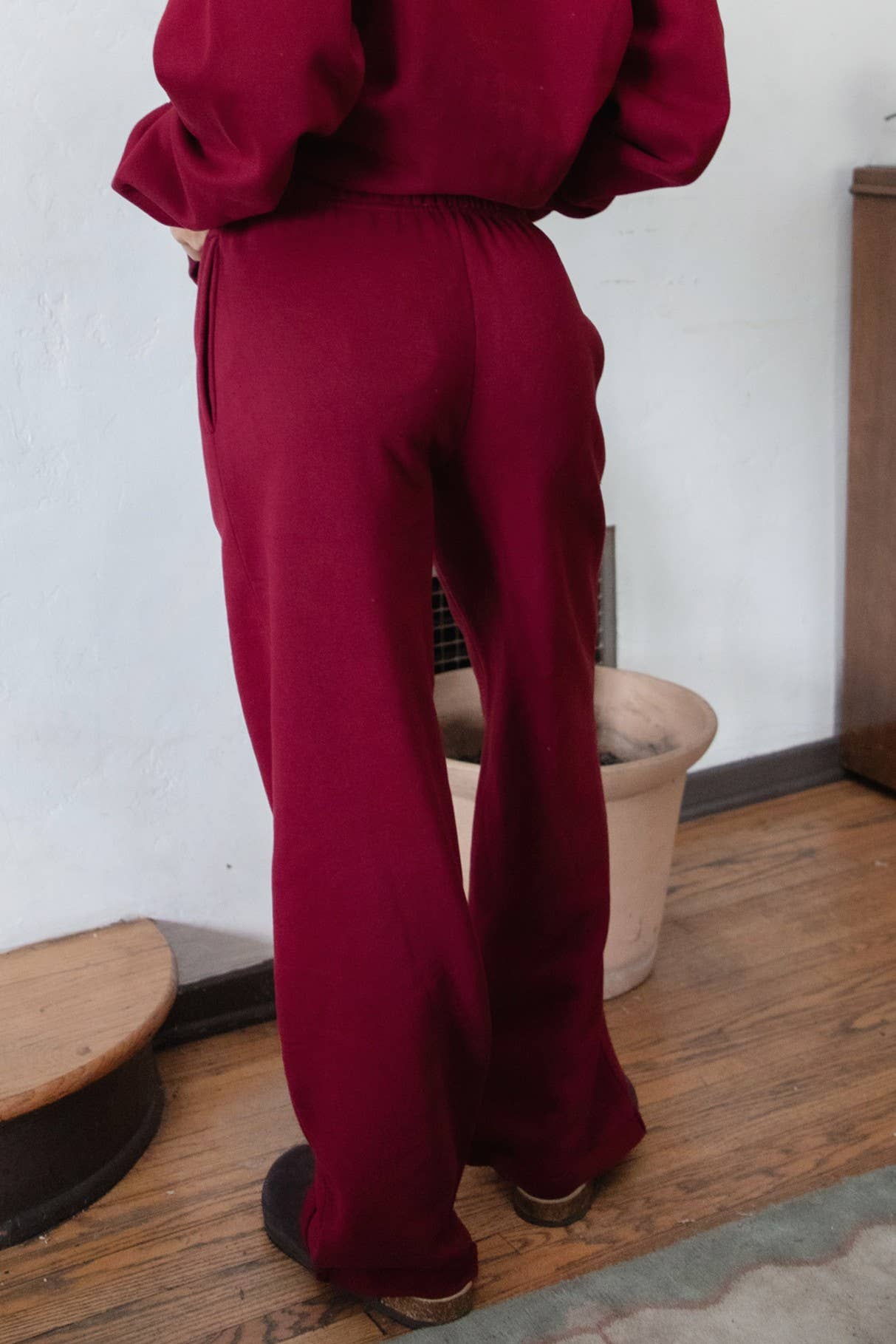 TICTOC | Cloud Fleece Wide Leg Sweatpants Stretch Waist & Pocket