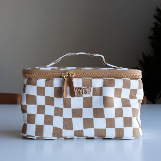Train Case SMALL in Tan Checkered