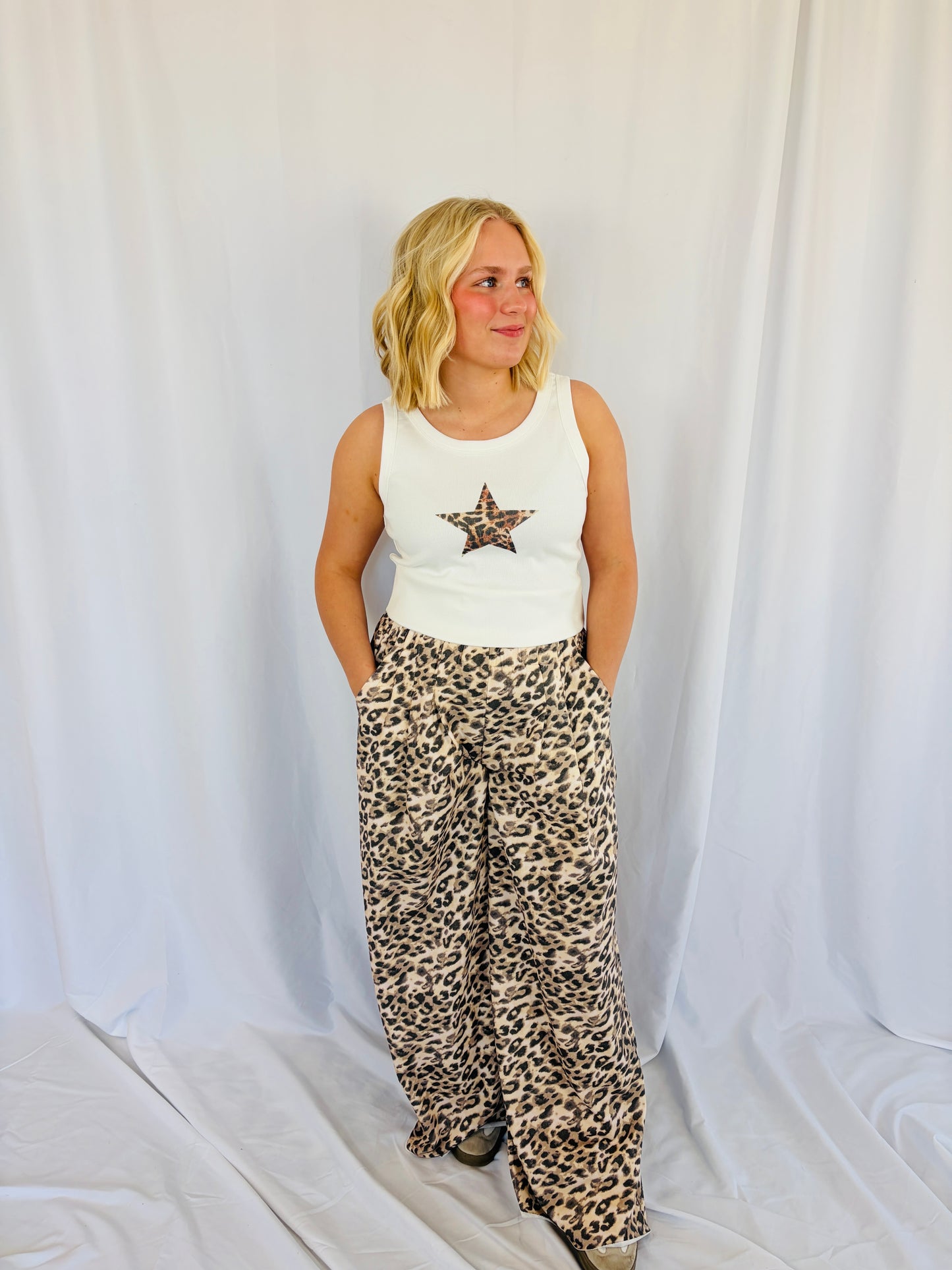 Leopard Print Palazzo Pants