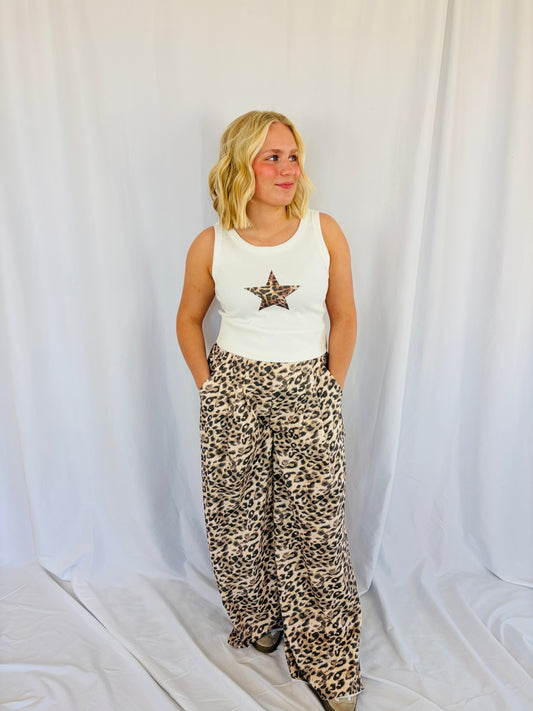 Leopard Print Palazzo Pants