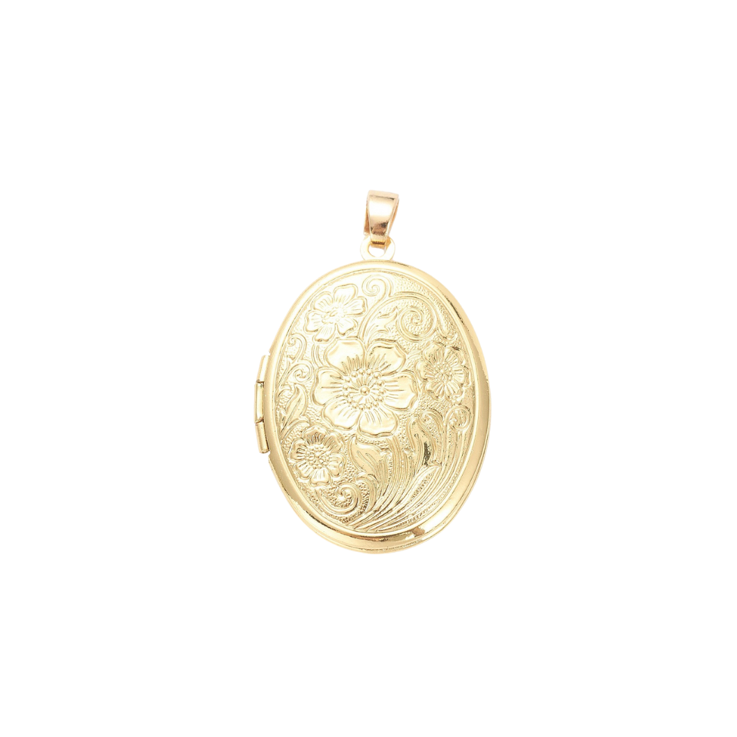 Gold Petal Promise Locket Charm