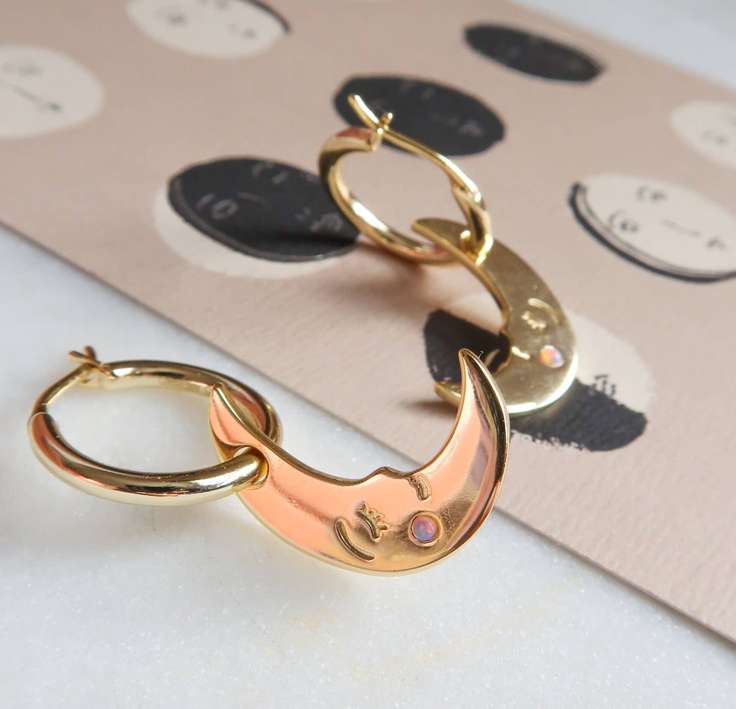 You are my Moonlit Secret Moon Hoop Earrings