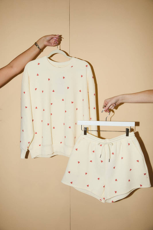 Le Lis | Heart Print Crew