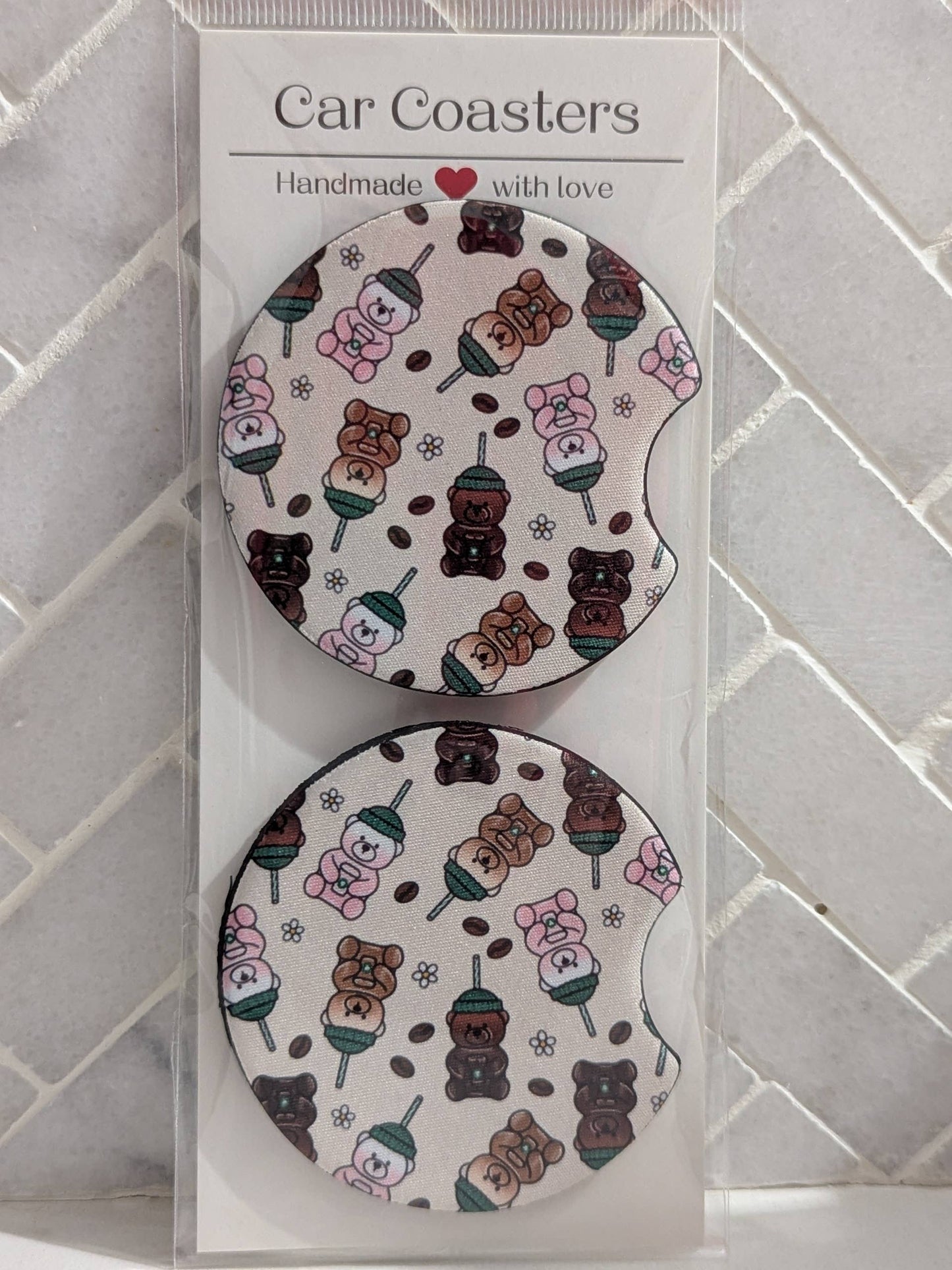 Coffee Bear Car Coasters