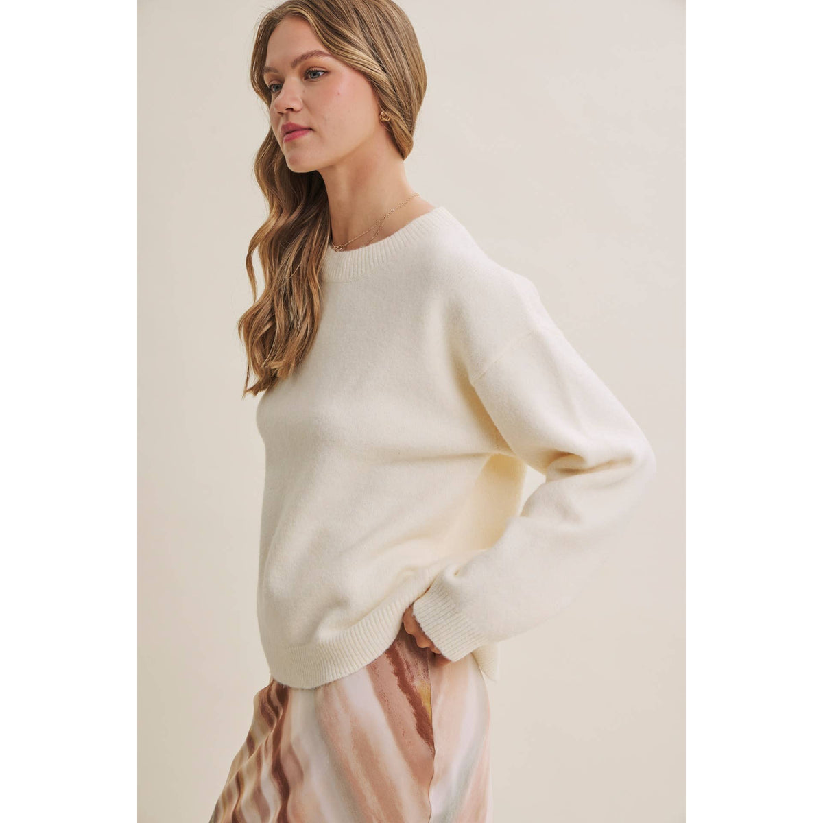 AUTUMN PICNIC PLAYUFL OPEN-BACK GINGHAM BOW SWEATER TOP