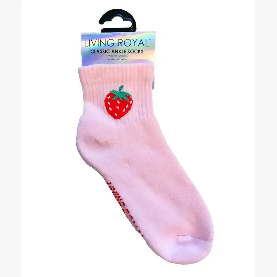 Classic Ankle Socks w/Ribbed Tubing - "Butter" Stick - White