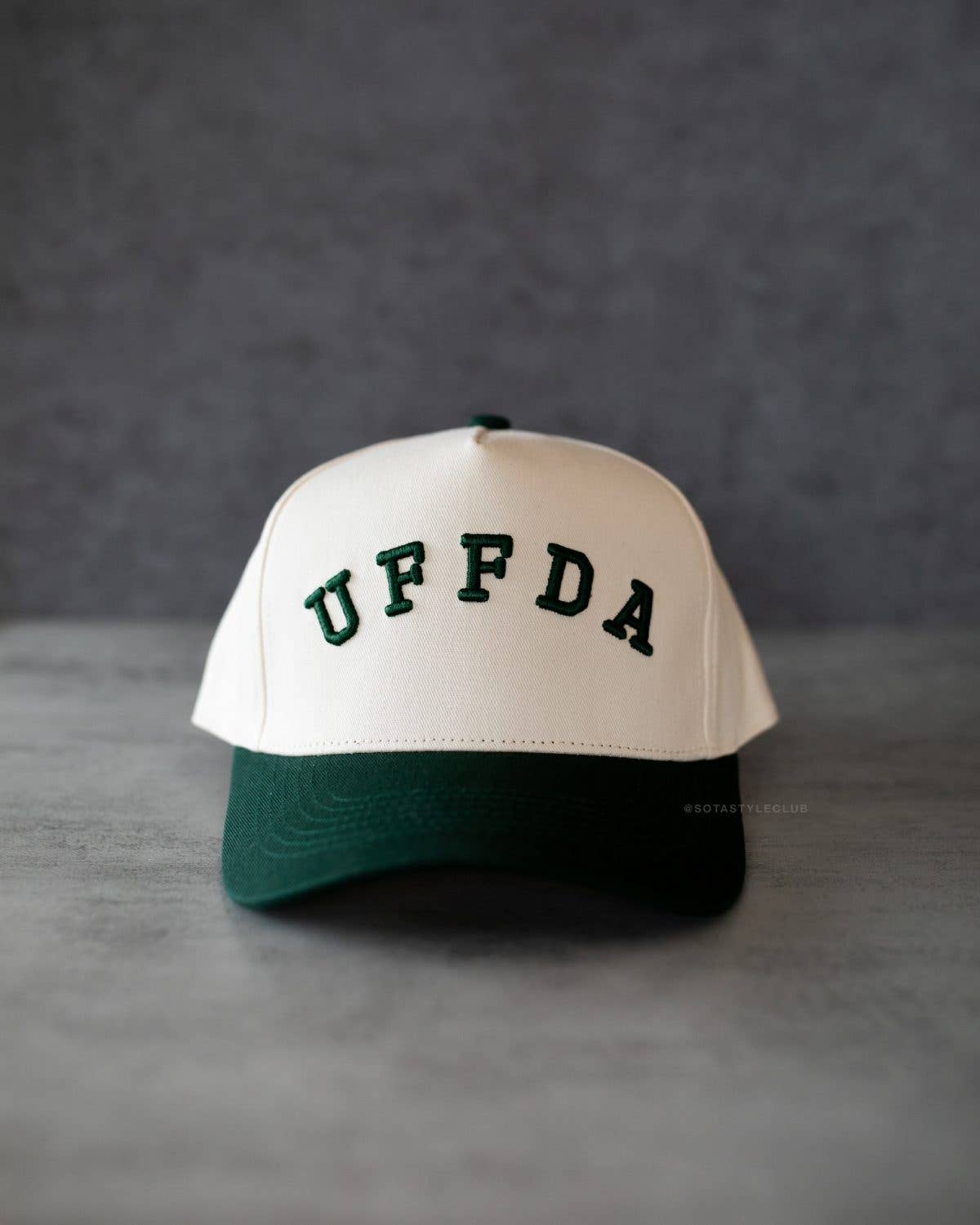 UFFDA Midwest Unisex Trucker Hat - Dark Green & Cream