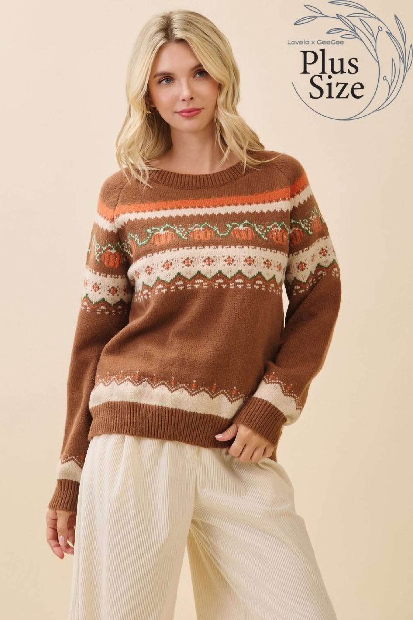 LOVELO | Plus Autumn Pumpkin Knit Sweater