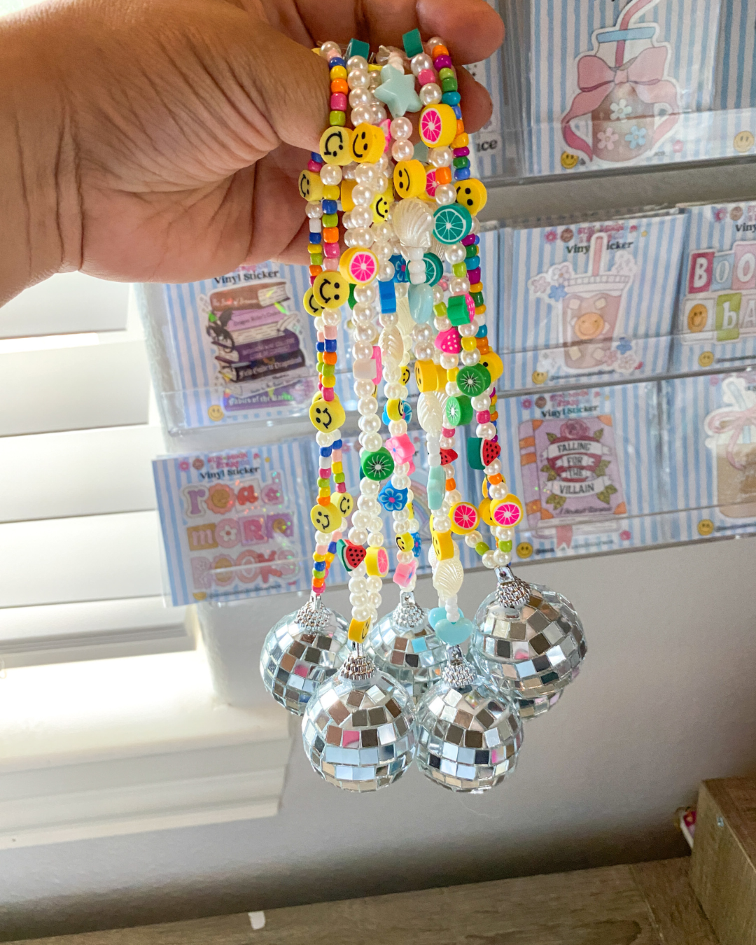 Mango Blossom Disco Ball Car Charm
