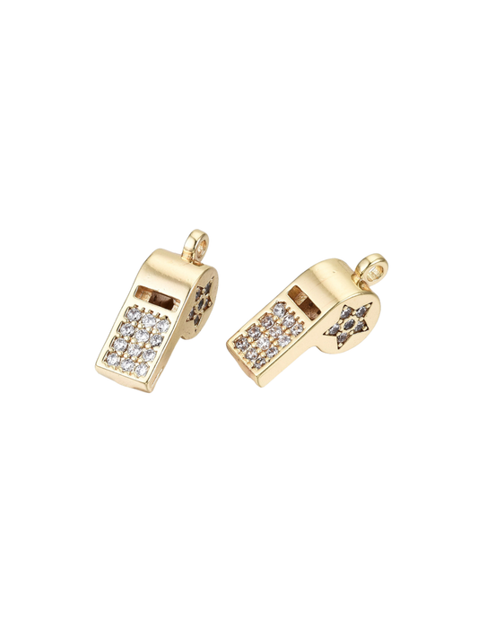 Gold Put Me in Coach! Whistle Charm