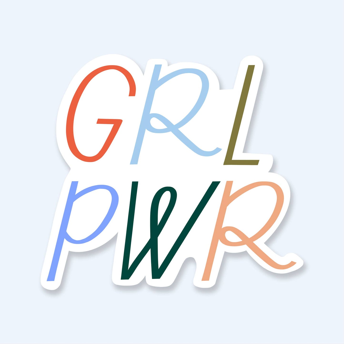 Girl Power Sticker | GRL PWR, Rainbow Sticker, Vinyl Sticker