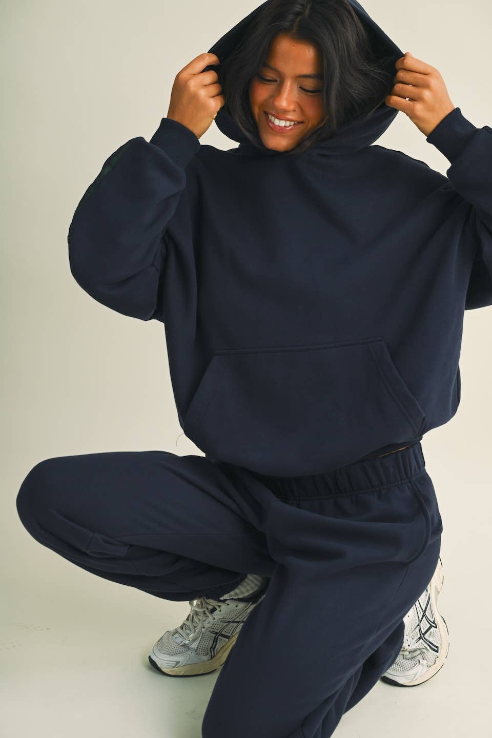 Plaid Side Stripe Oversized Pullover Hoodie