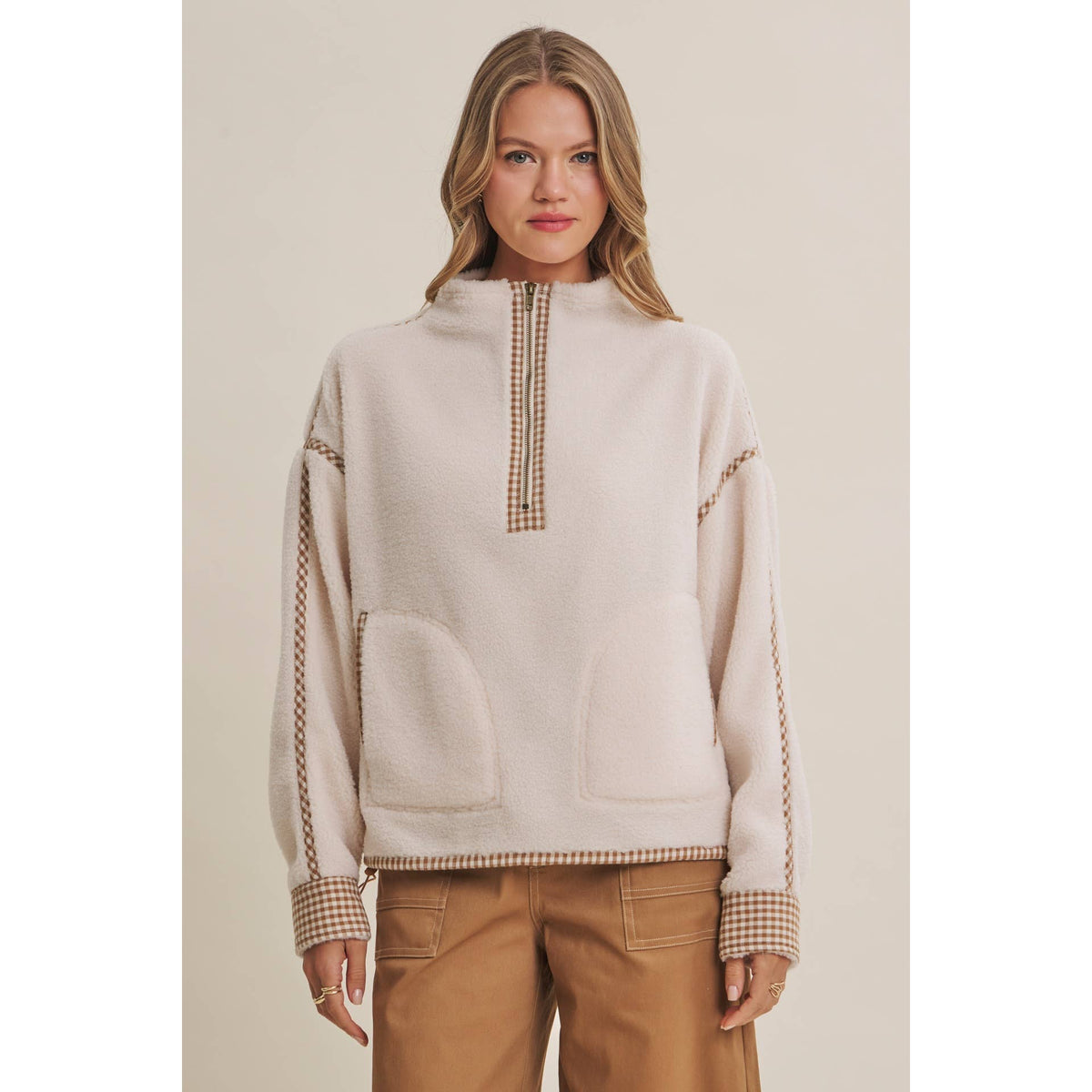 Cozy Gingham Sherpa