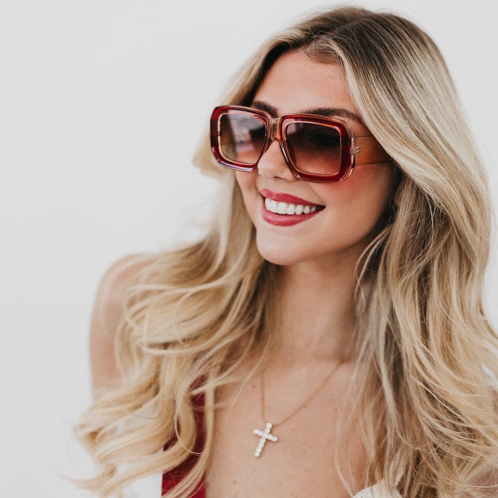 Nicolette Retro Oversized Square Sunglasses Wholesale