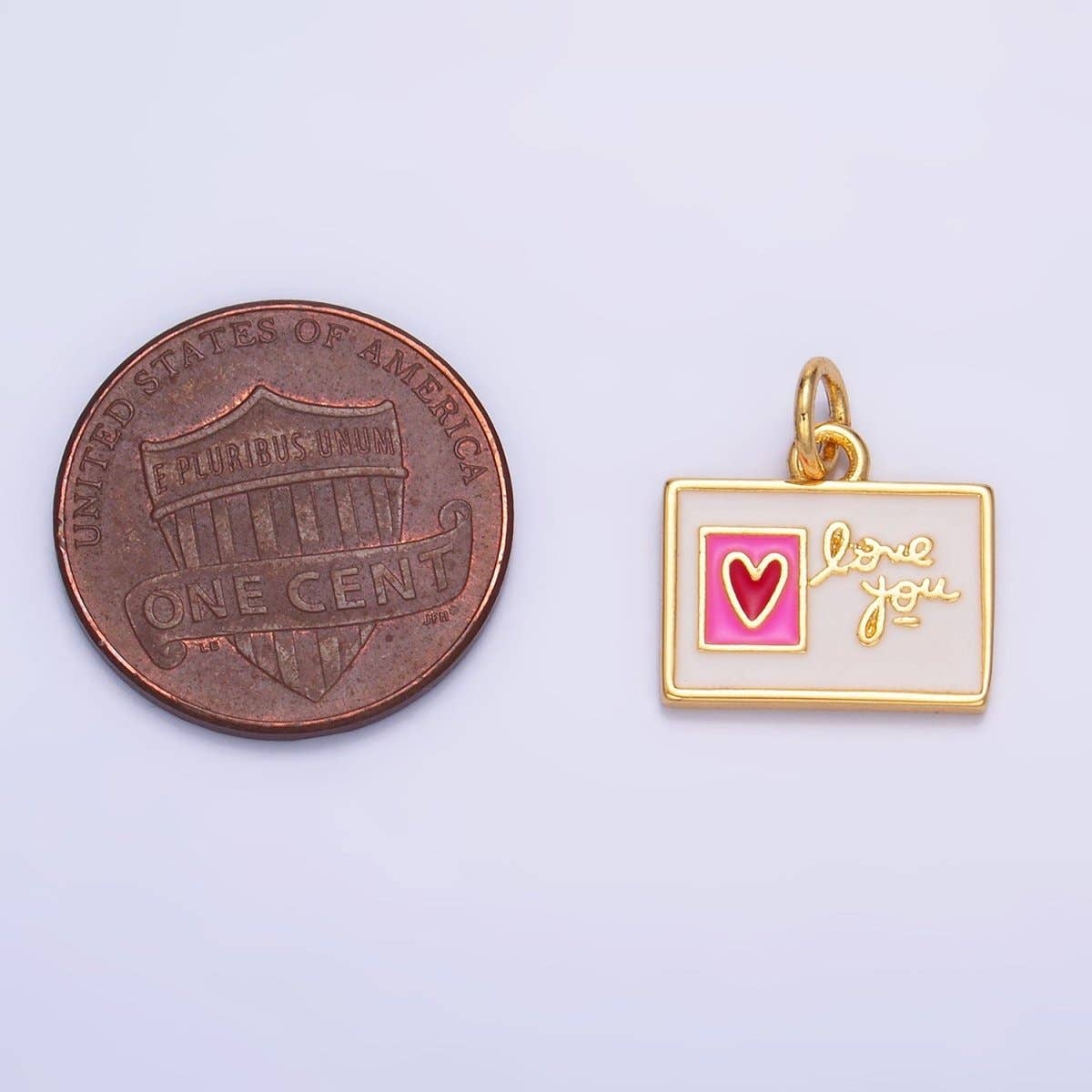 "Love You" Post Card Charm