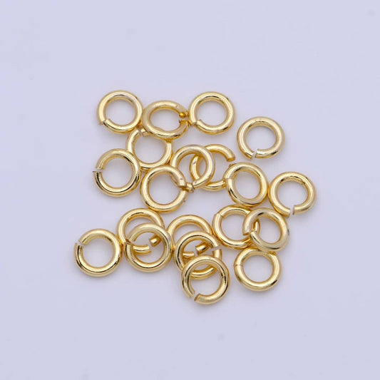 24K Gold Filled 5mm, 6mm, 7mm, 8mm (18 Gauge) Jump Ring Jewelry Making Supply | SP-1560 ~ SP1563-15