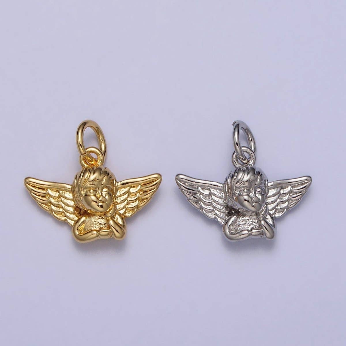 Cherub Baby Angel Valentine Puffed Add-On Charm in Gold & Silver | AC316 AC317