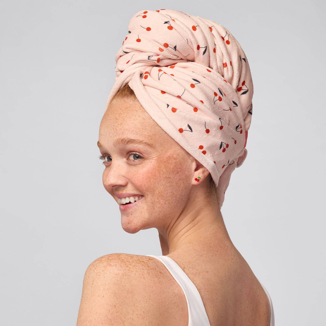 Kitsch | XL Hair Towel Wrap - Cherry Print