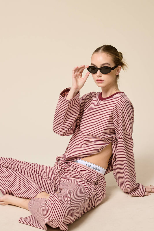 Mimosa | Striped Oversized Long Sleeve Top
