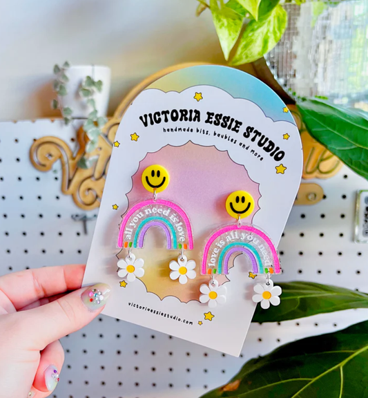 All you need is love Rainbow Earrings