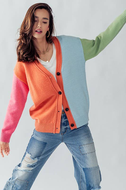 Bold, Bright, and basically Unstoppable Color Block Sweater