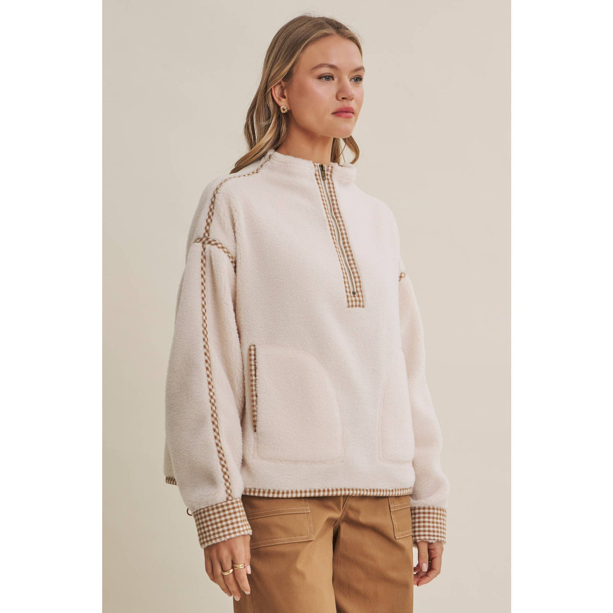 Cozy Gingham Sherpa