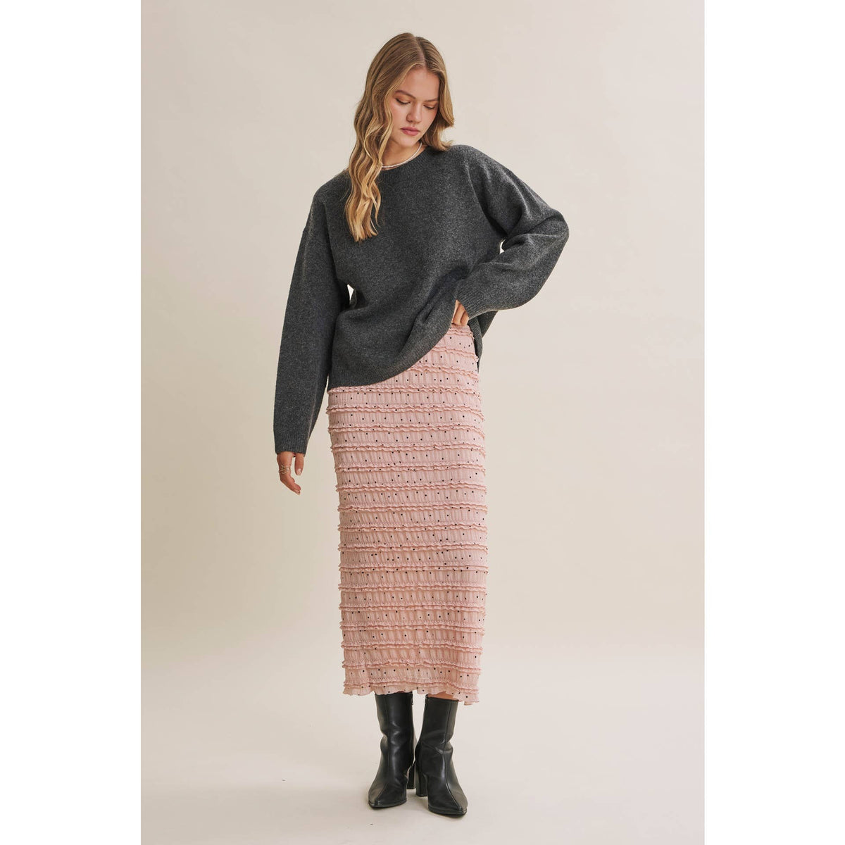 AUTUMN PICNIC PLAYUFL OPEN-BACK GINGHAM BOW SWEATER TOP
