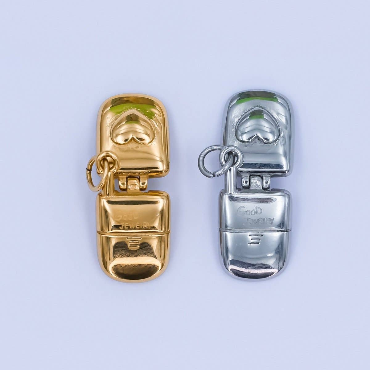 Vintage Heart Flip Phone Charm