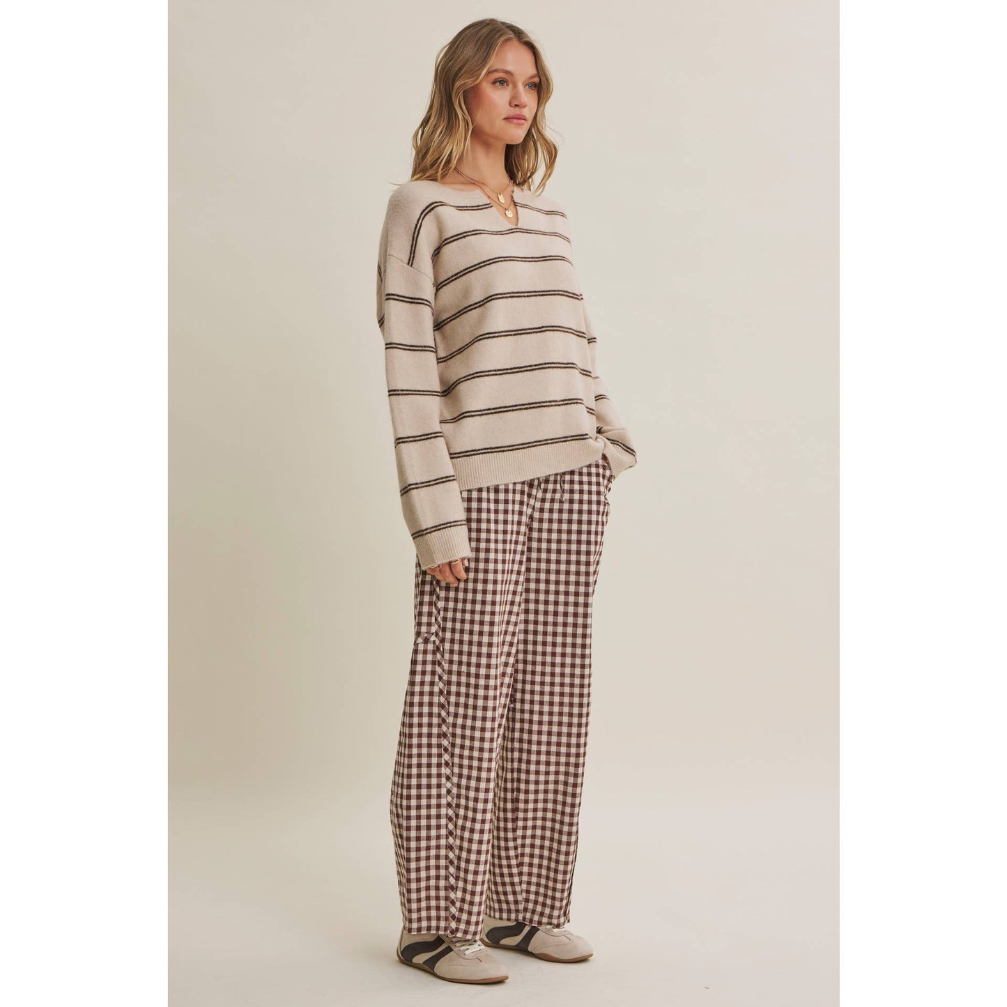 Gingham Cotton Pants