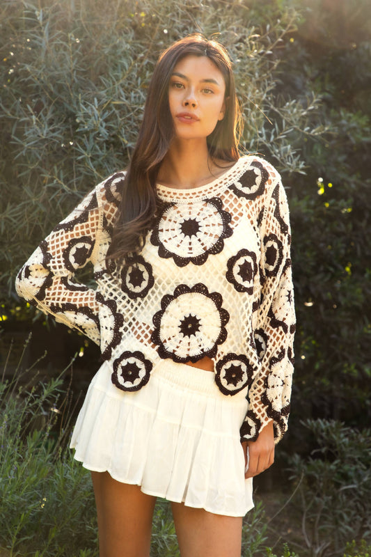 TicToc | Crochet Flower Pattern Top