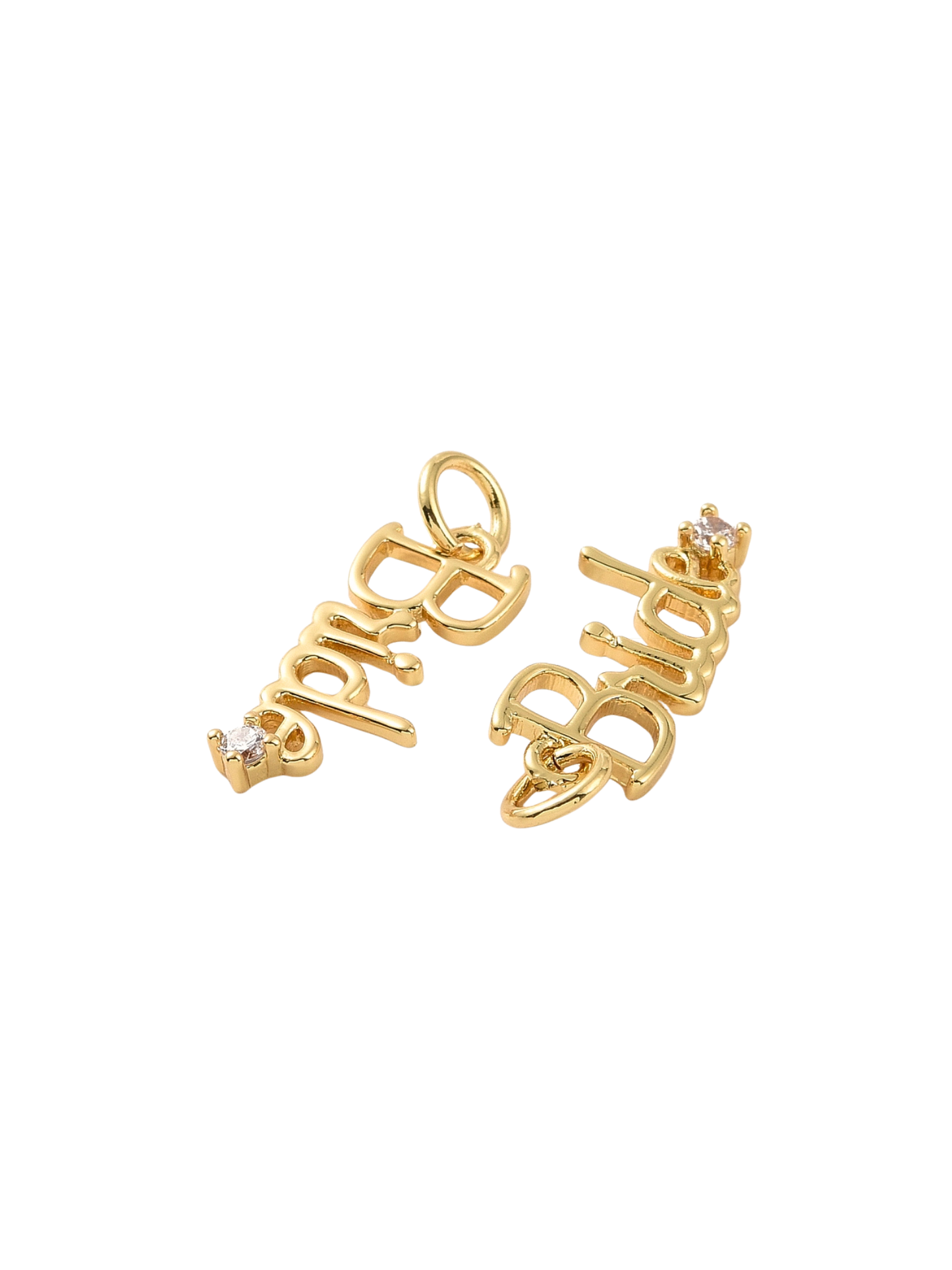 * Gold Minimalistic "Bride" Charm