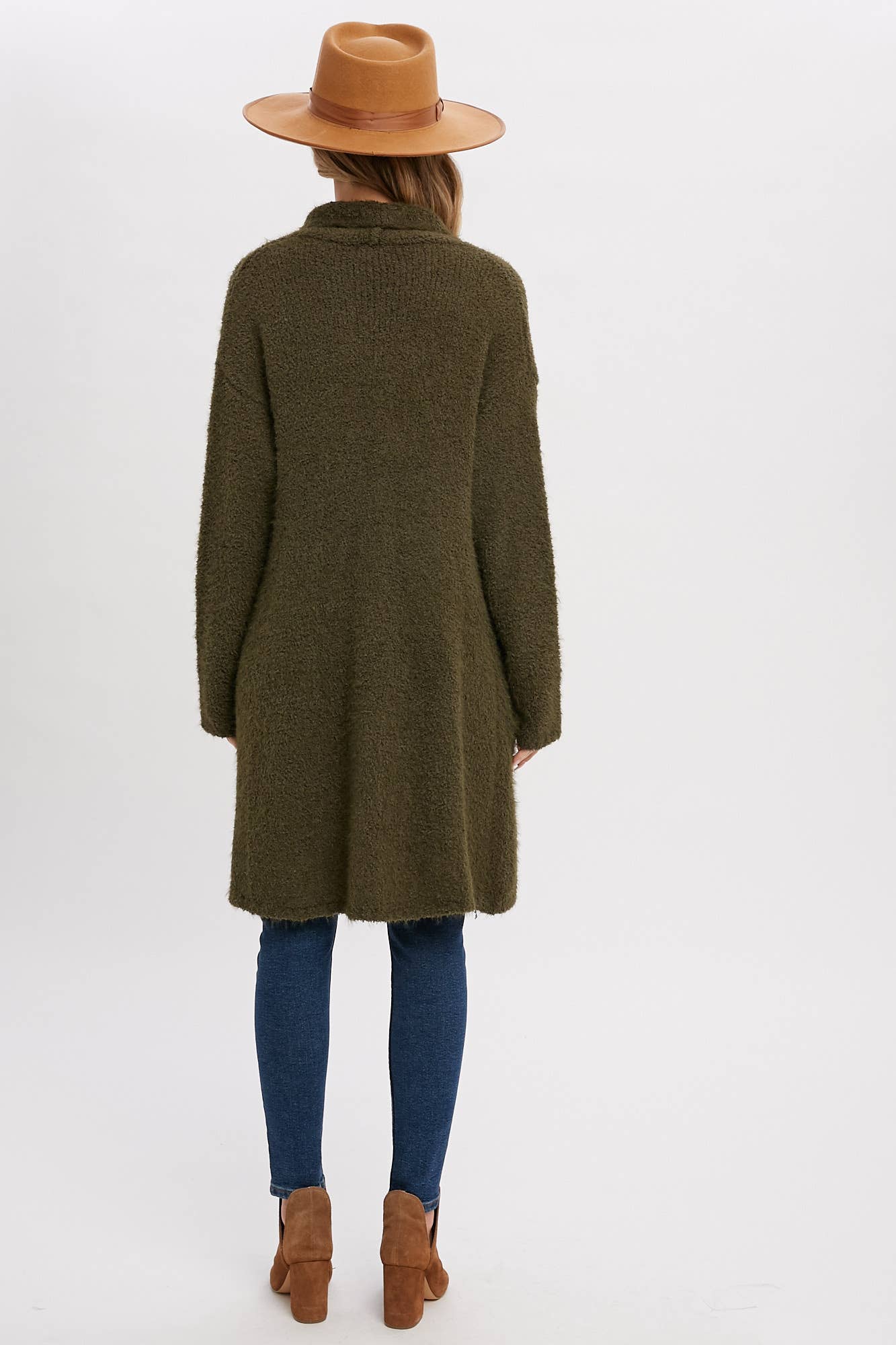 Bluivy | SOFT FUZZY DRAPE FRONT CARDIGAN